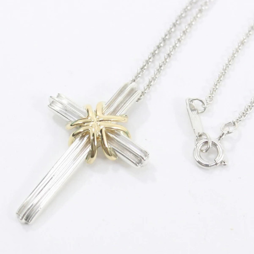 TIFFANY Co Cross Pendant Necklace Sterling Silver